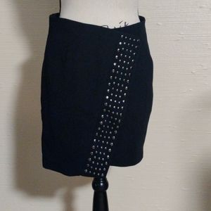 Guess Casual Layered envelope Black studded Whimsigoth punk alt midi Skirt (4)